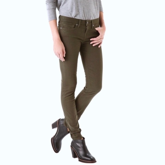 Vince Denim - VINCE olive five pocket skinny stretch jeans 28